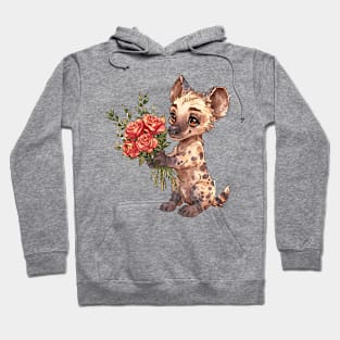 Valentine Hyena Giving Flowers Hoodie